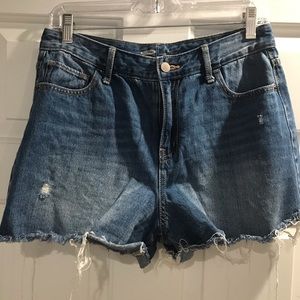 Old Navy Med Wash Blue Jean Distressed Shorts Sz 6